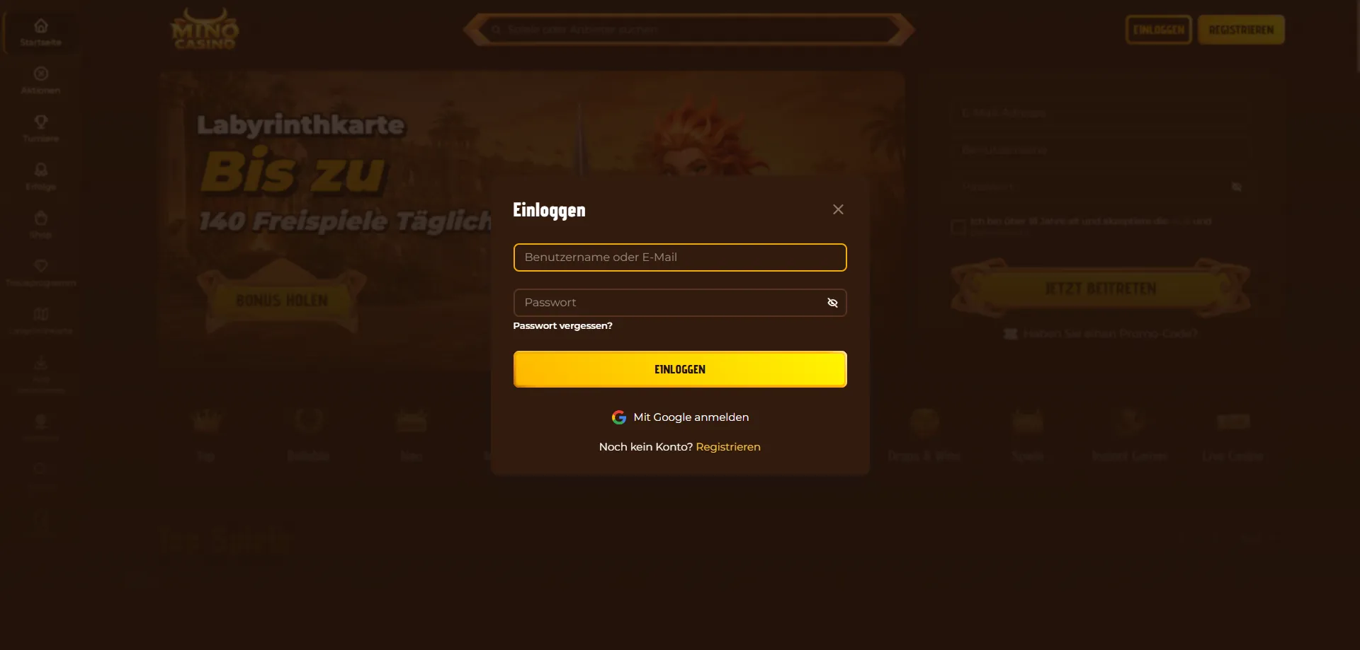 Accedi al tuo account Mino Casino per le promozioni riservate